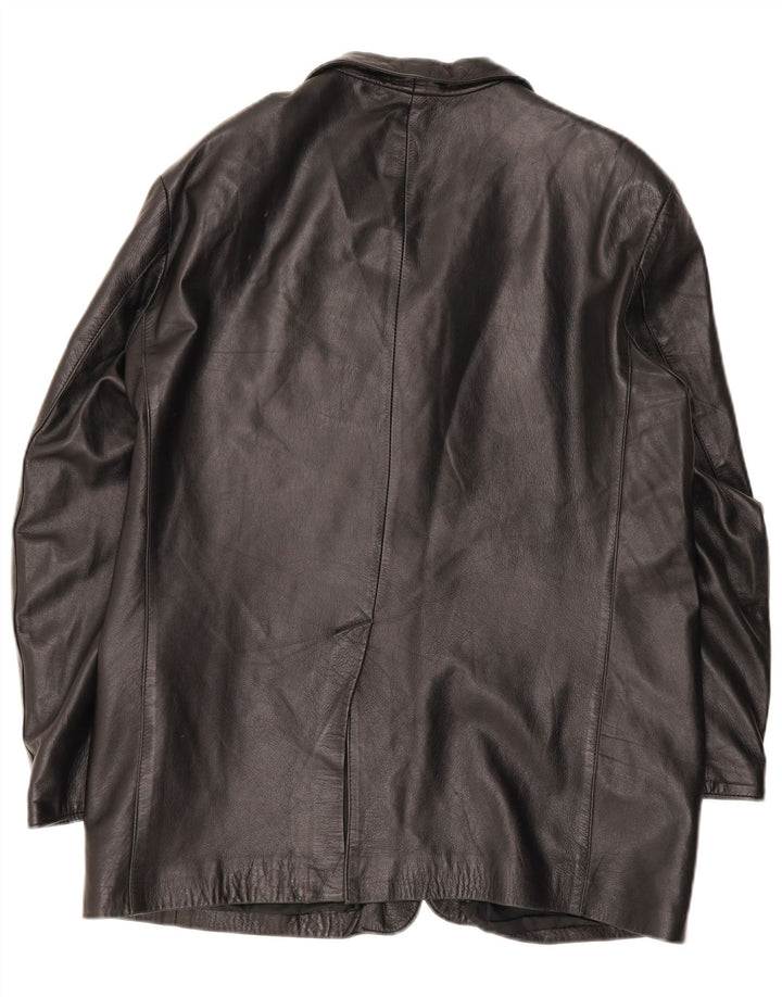 veste en cuir homme vintage IT 54 2XL Noir