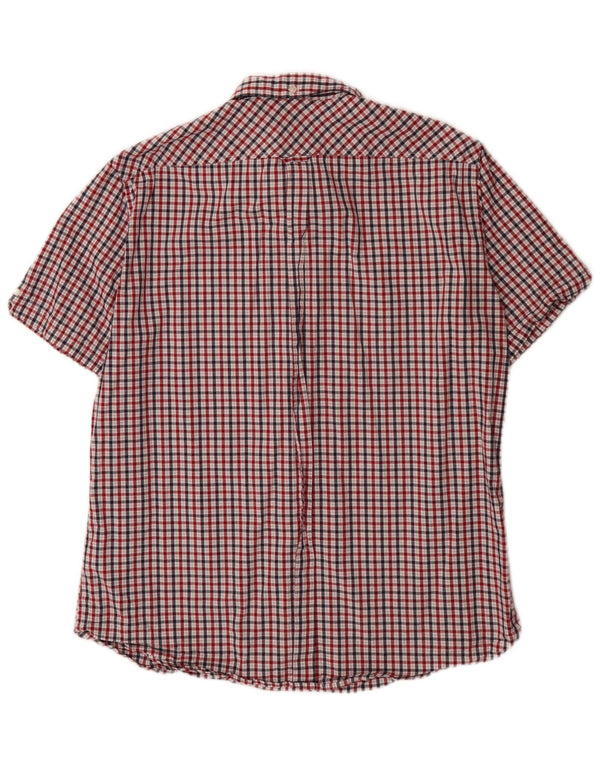 Ben Sherman Chemise à manches courtes pour homme Coupe régulière XL Rouge à carreaux en coton