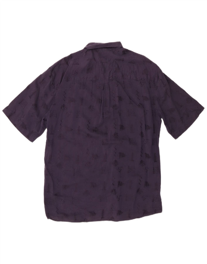 Angelo Litrico Chemise Homme Taille 39 /40 15 1/2 Moyen Bleu Marine Géométrique