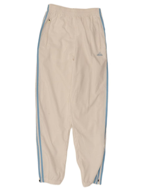 ADIDAS Pantalon de survêtement pour femme Joggers UK 10 Small Blanc Polyester