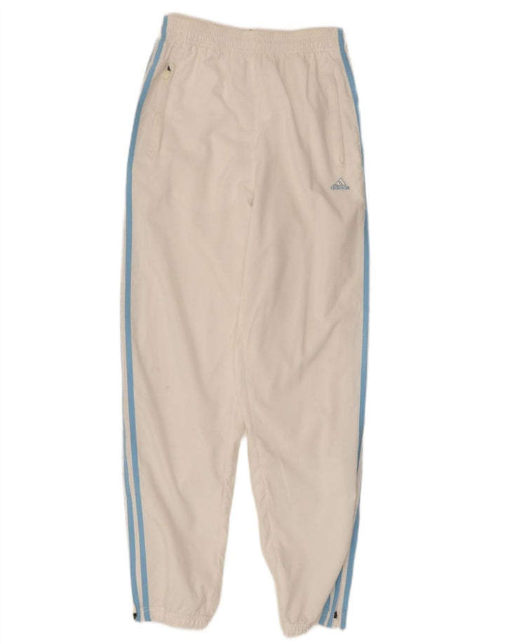 ADIDAS Pantalon de survêtement pour femme Joggers UK 10 Small Blanc Polyester
