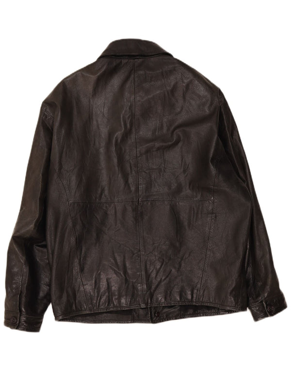 veste en cuir homme vintage UK 40 Grand Noir