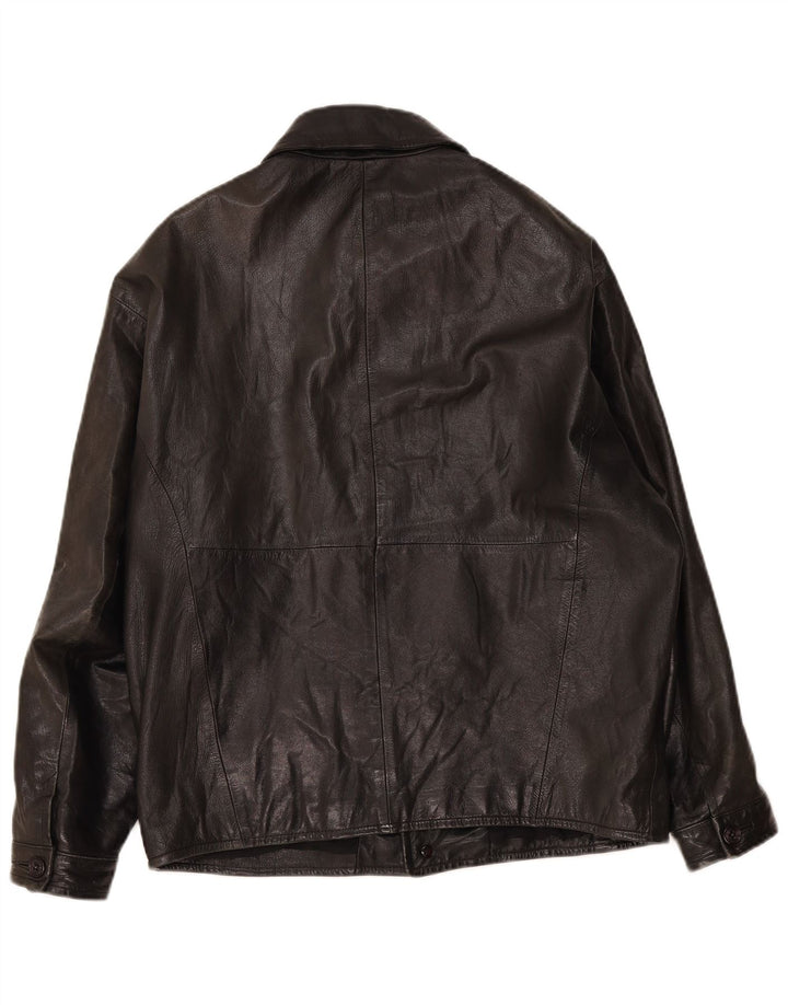 veste en cuir homme vintage UK 40 Grand Noir