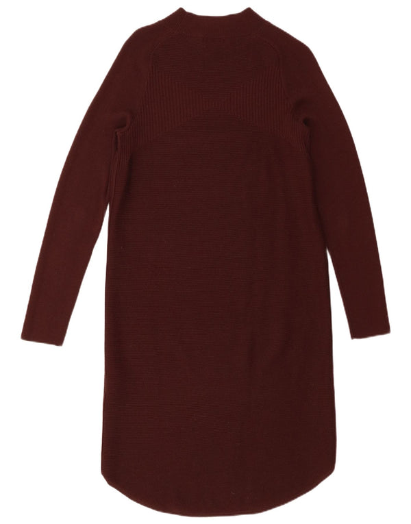 Jigsaw Robe Pull Femme UK 6 XS Laine Bordeaux