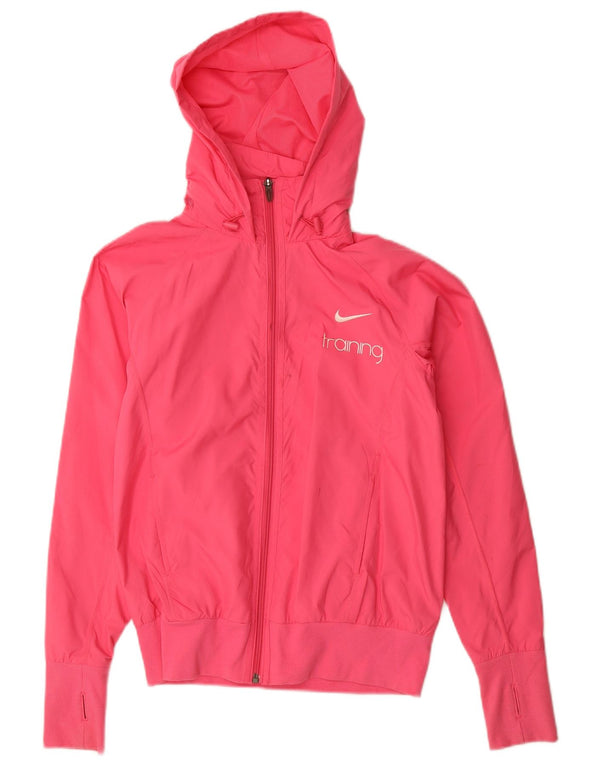 Nike Veste de survêtement à capuche graphique pour femme UK 8/10 Petit Rose