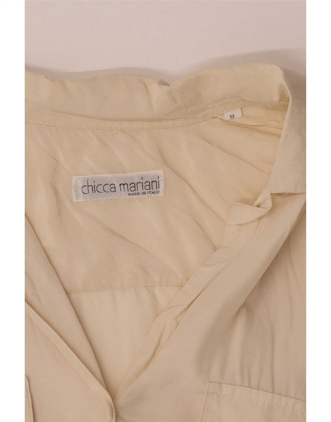 vintage Femmes Chemise surdimensionnée Blouse UK 14 Moyen Off White