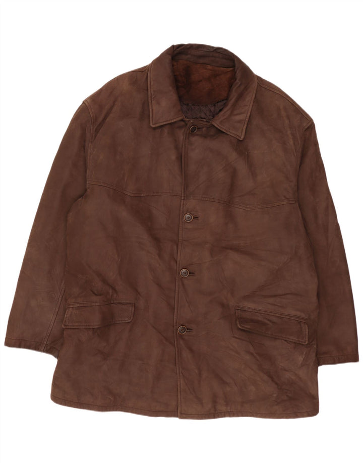 veste en cuir homme vintage UK 42 XL Cuir Marron