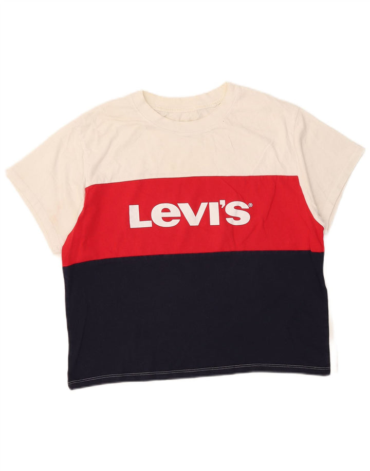 Levi's Haut Crop Graphic T-Shirt Femme UK 10 Small Multicolore