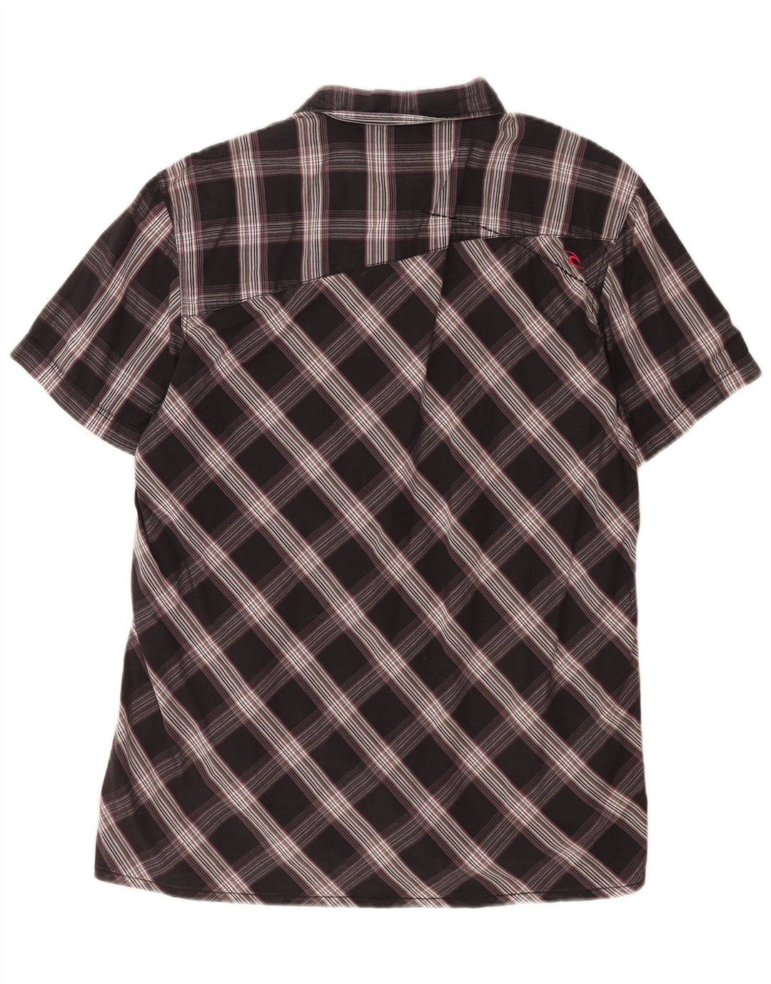 Rip Curl Chemise à manches courtes pour homme XL en coton à carreaux noirs
