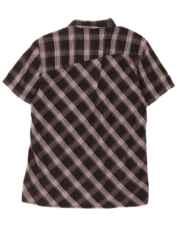 Rip Curl Chemise à manches courtes pour homme XL en coton à carreaux noirs
