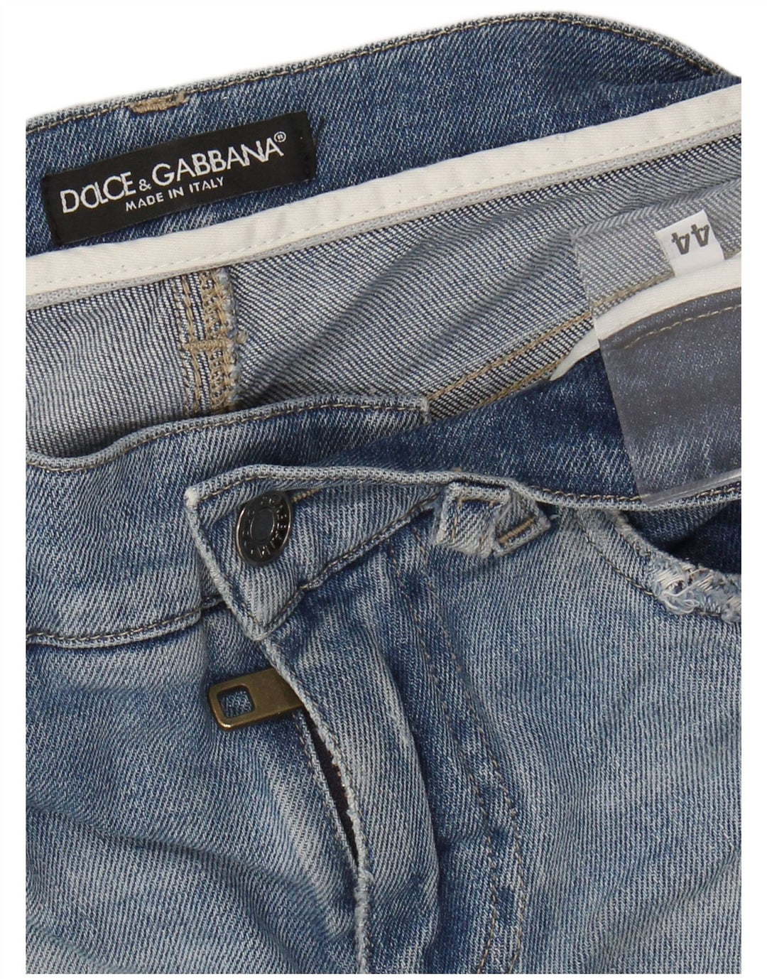 DOLCE & GABBANA Jean Slim effet vieilli pour femme IT 44 Medium W30 L32 Bleu