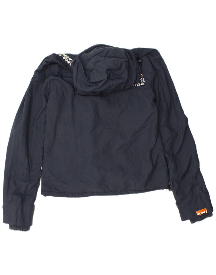 Superdry Veste coupe-vent graphique pour femme UK 10 Small Bleu marine