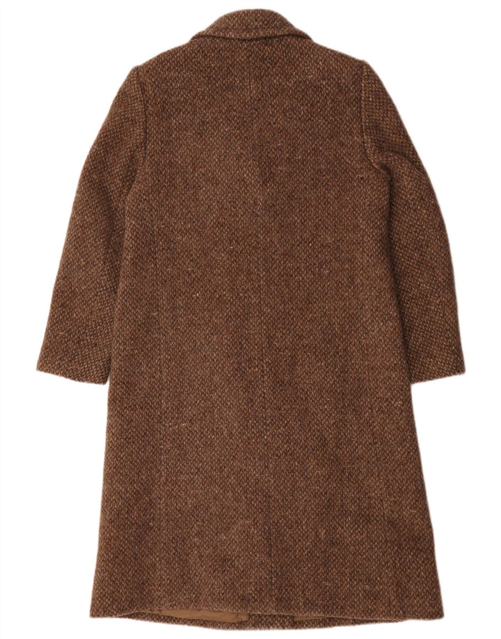 VINTAGE Manteau double boutonnage femme UK 14 Marron moyen