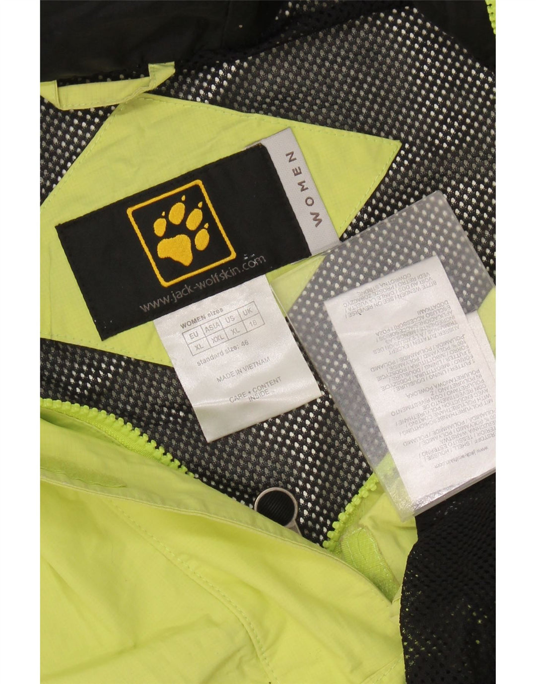JACK WOLFSKIN Veste de pluie à capuche pour femme UK 18 XL Vert Polyamide