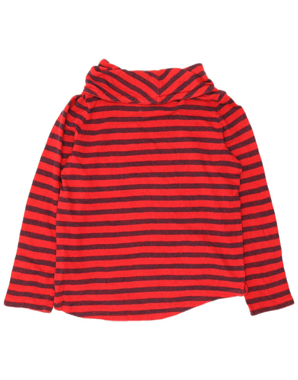 Chaps Sweat-shirt à col roulé pour femme UK 44 Grand coton rayé rouge
