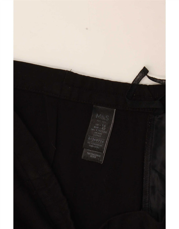 Marks & Spencer Pantalon décontracté pour femme UK 14 Large W34 L32 Noir Polyester