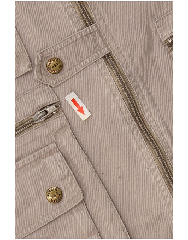 vintage Mens Utility Gilet UK 38 Gris Moyen