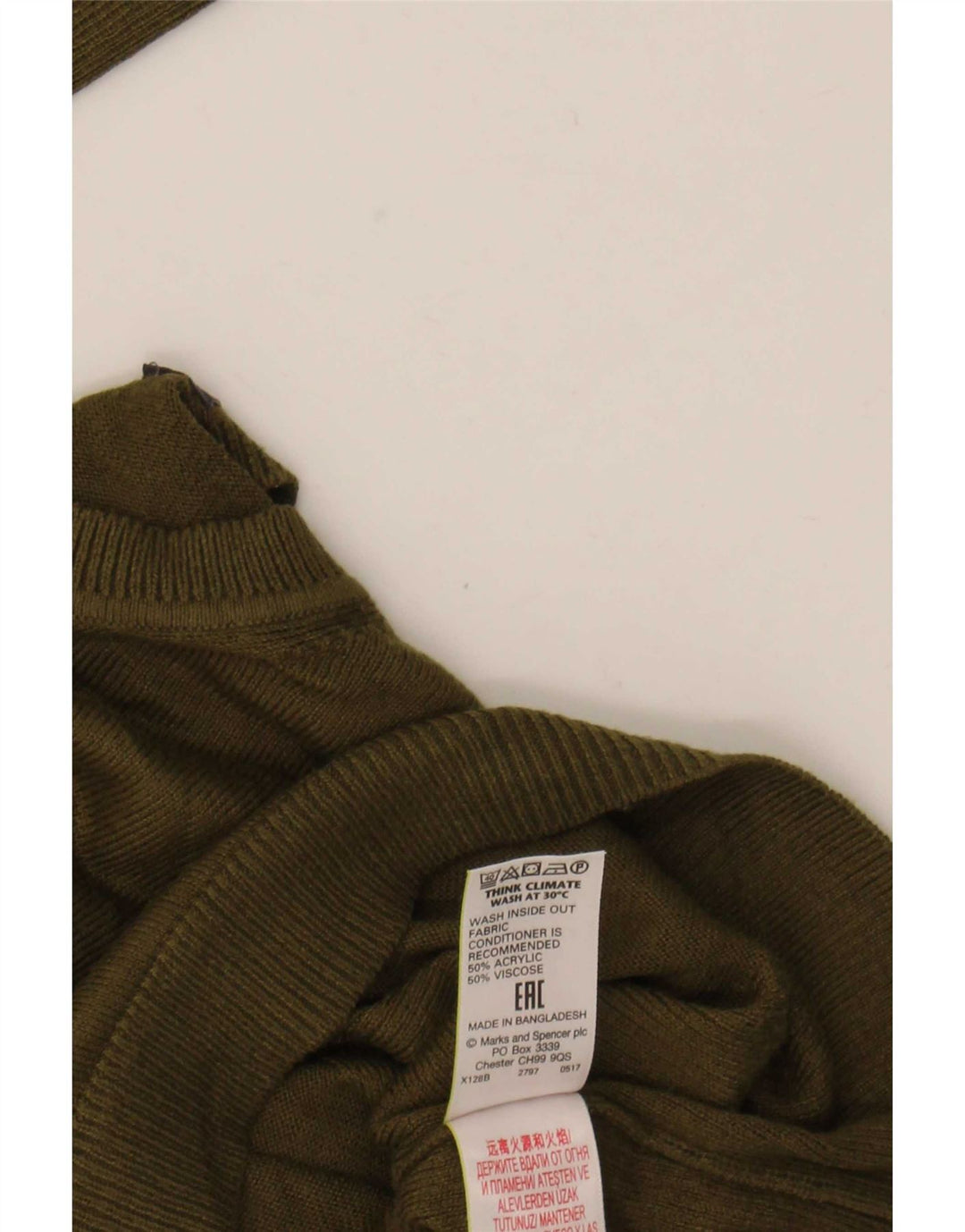 Marks & Spencer Pull surdimensionné à col rond pour femme UK 10 Petit Kaki