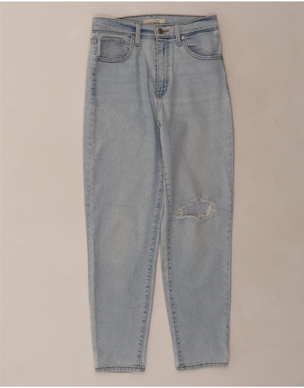 Levi's Jean Mom Taille Haute Effet Déchiré Femme W28 L27 Bleu Coton