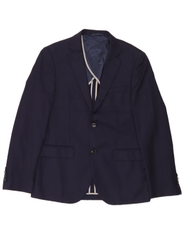Dkny Veste Blazer Slim Fit à 2 Boutons pour Homme UK 38 Laine Bleu Marine Moyen