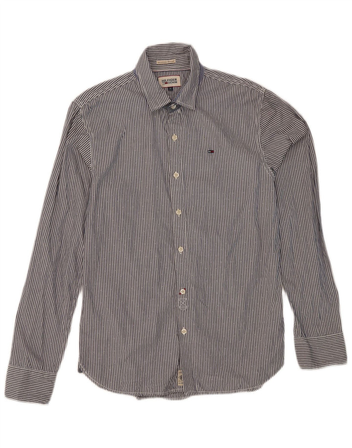 Tommy Hilfiger Chemise Homme Petit Coton Bleu à Fines Rayures