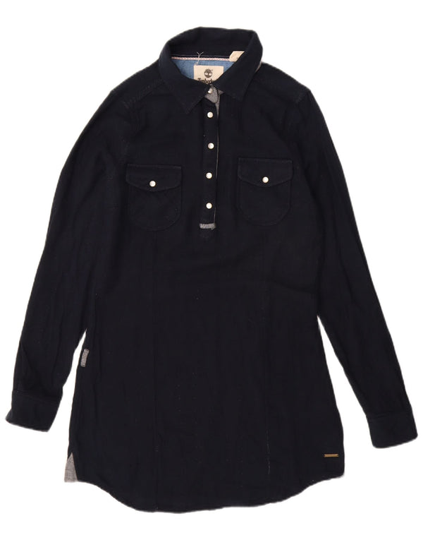 Timberland Robe polo à manches longues pour femme UK 10 Petit coton bleu marine