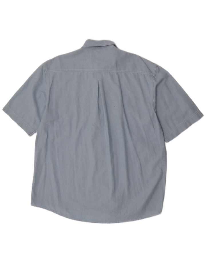 European Project Chemise à manches courtes pour homme XL en coton bleu