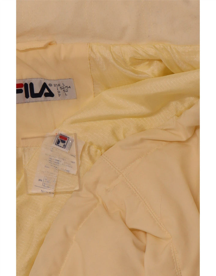 FILA Veste matelassée homme UK 40 Large Jaune Polyester