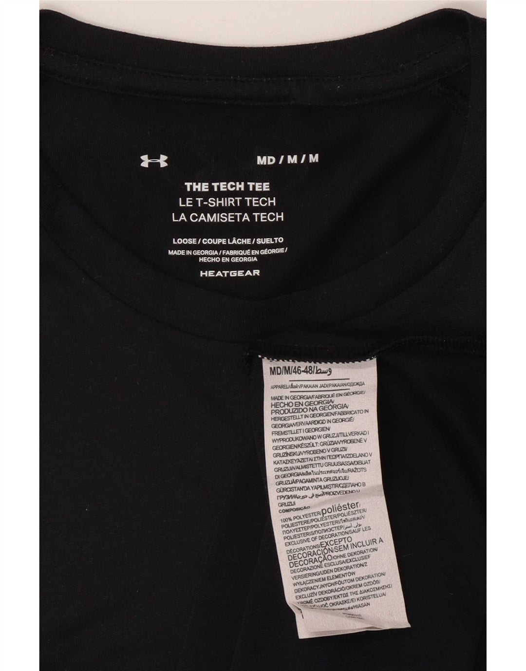 Under Armour T-Shirt Heat Gear Homme Noir Moyen Polyester