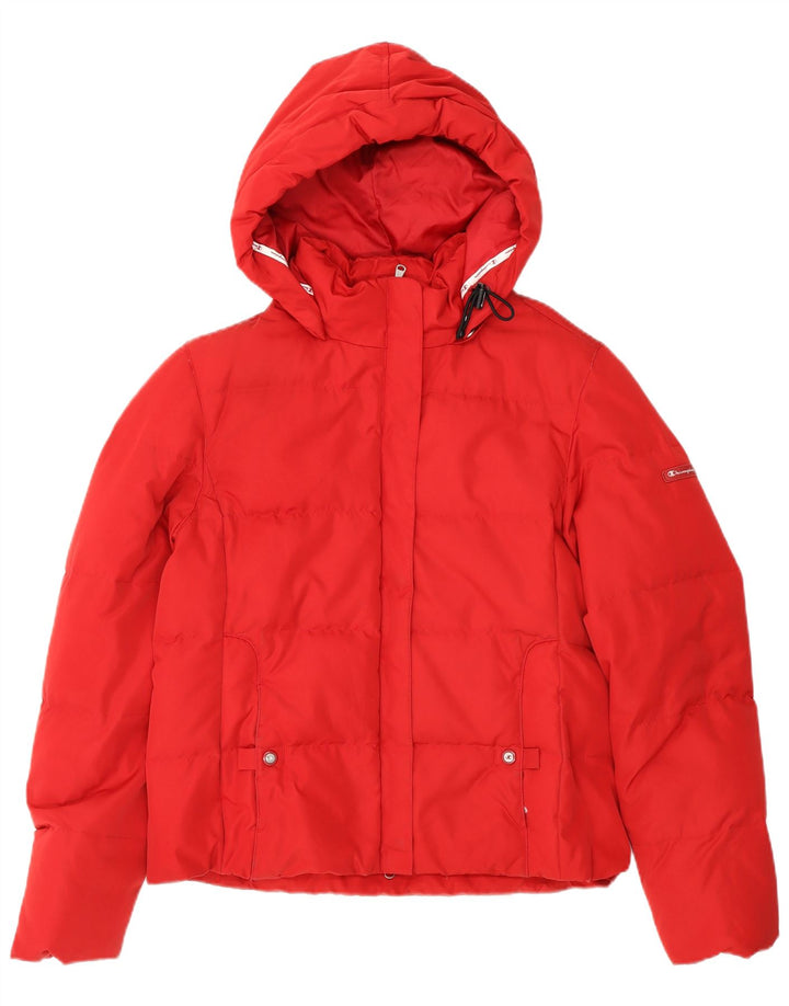 Champion Veste matelassée à capuche pour femme UK 14 Rouge moyen Polyester