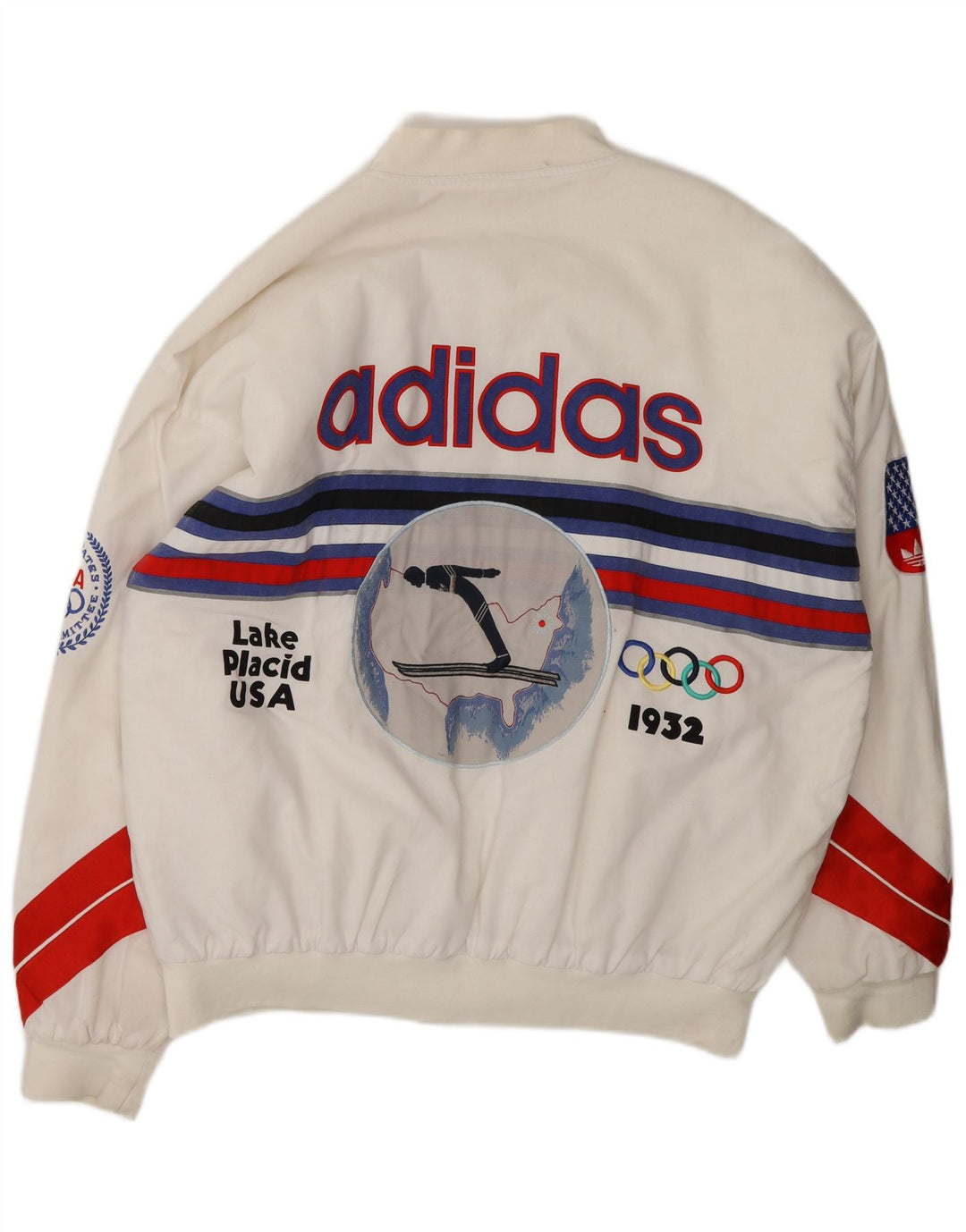 Adidas Mens Winter Olympics 80th Graphic Bomber Jacket UK 40 Grand Blanc