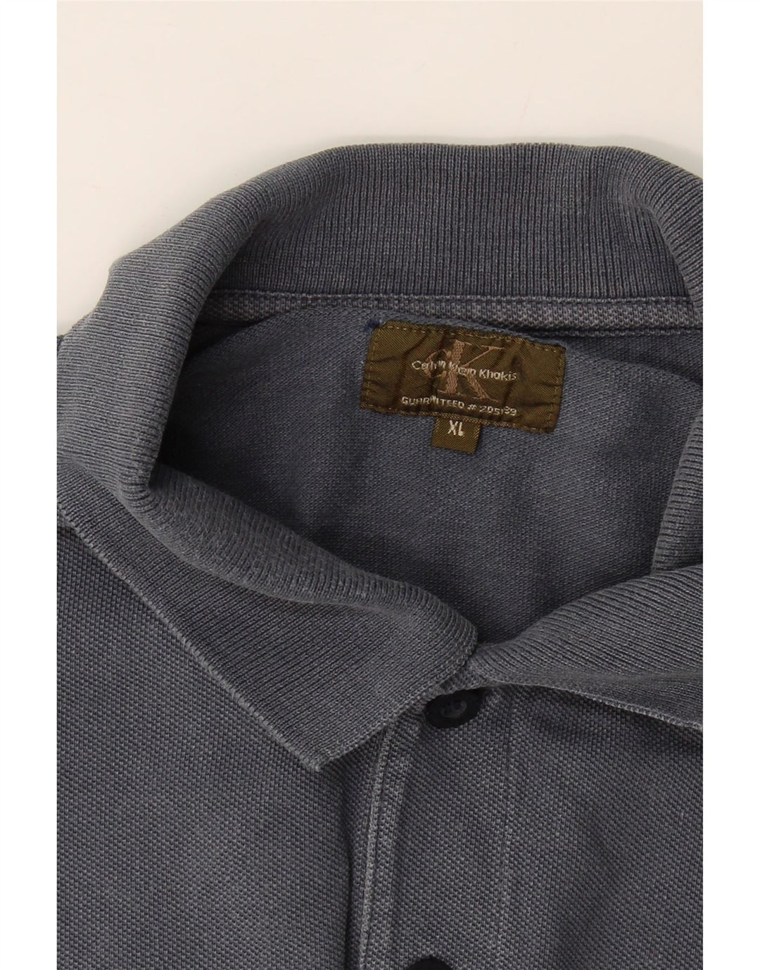 CALVIN KLEIN Mens Khakis Polo Shirt XL Grey Cotton Vintage Calvin Klein and Second-Hand Calvin Klein from Messina Hembry 