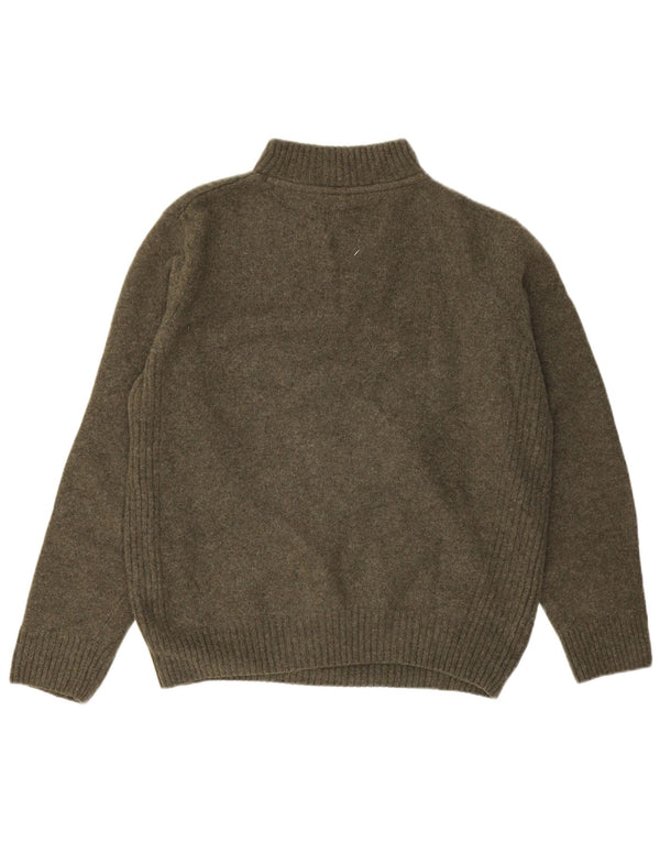 Barbour Pull col zippé pour femme UK 18 XL Laine kaki