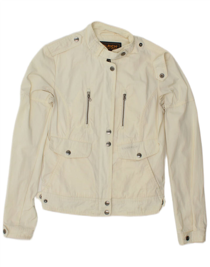 WOOLRICH Veste utilitaire pour femme UK 10 Petit polyester blanc cassé