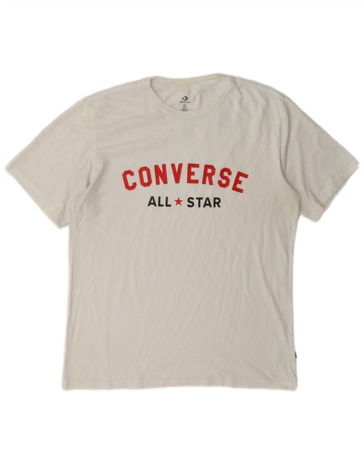 Converse T-shirt graphique pour homme en coton blanc Taille L