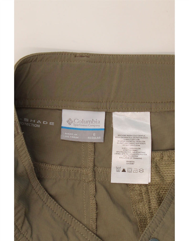 COLUMBIA Pantalon cargo régulier pour femme US 6 Medium W32 L32 Kaki