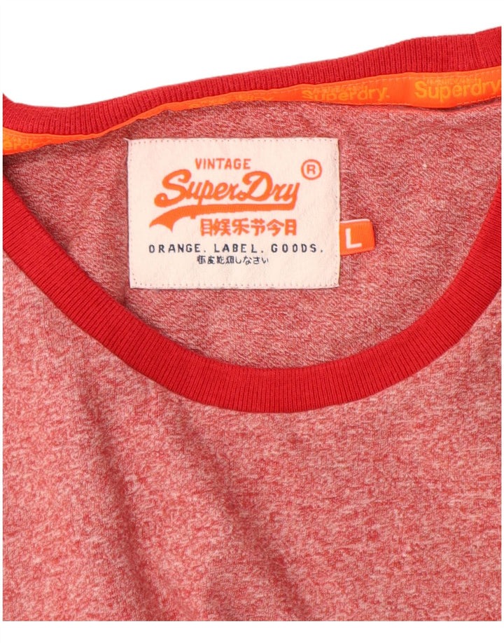 Superdry T-Shirt Graphique Haut Large Rouge Moucheté Homme