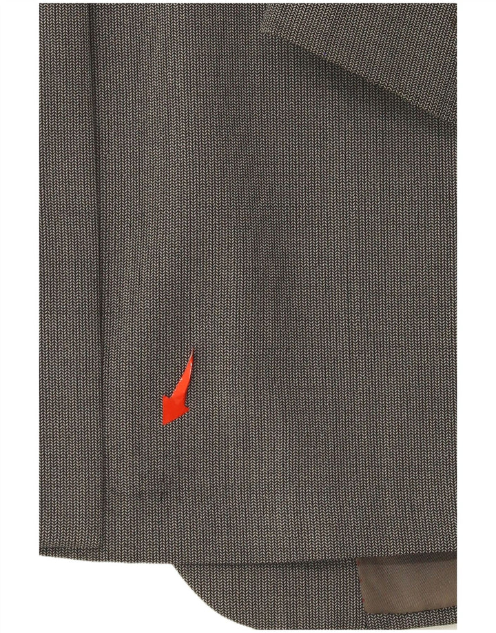 Aquascutum Veste Blazer 1 Bouton pour Homme UK 44 2XL Laine à Chevrons Gris