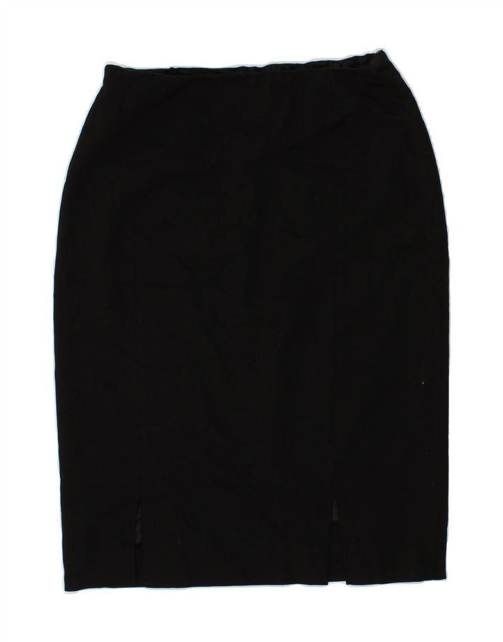 JAEGER Jupe midi femme UK 12 Medium W28 Laine noire