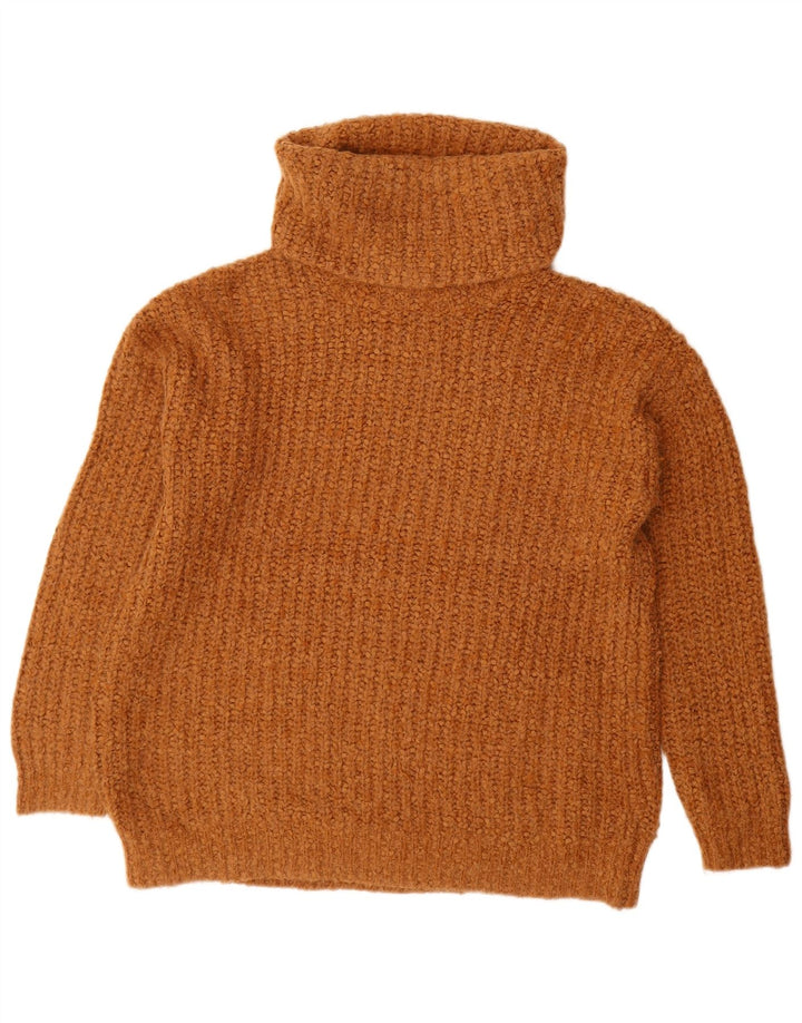 Marks & Spencer Pull surdimensionné à col roulé pour femme UK 10 Petit Marron