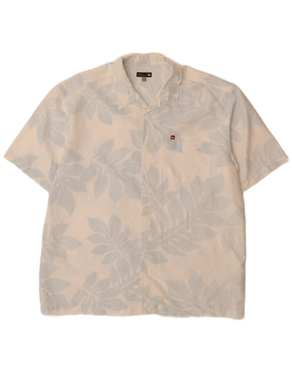 Quiksilver Chemise à Manches Courtes Homme Grand Blanc Floral Polynosic