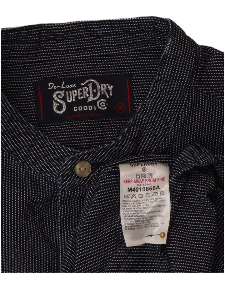 Superdry Chemise Homme Bleu Marine Moyen Fines Rayures Polyester