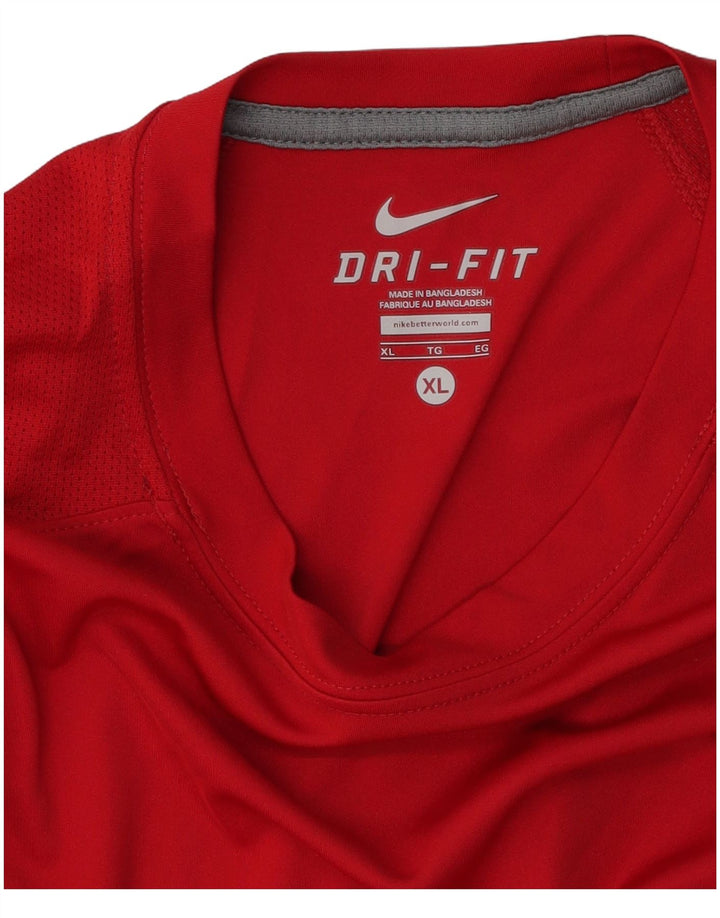 Nike Hommes Dri Fit T-Shirt Haut XL Rouge Polyester