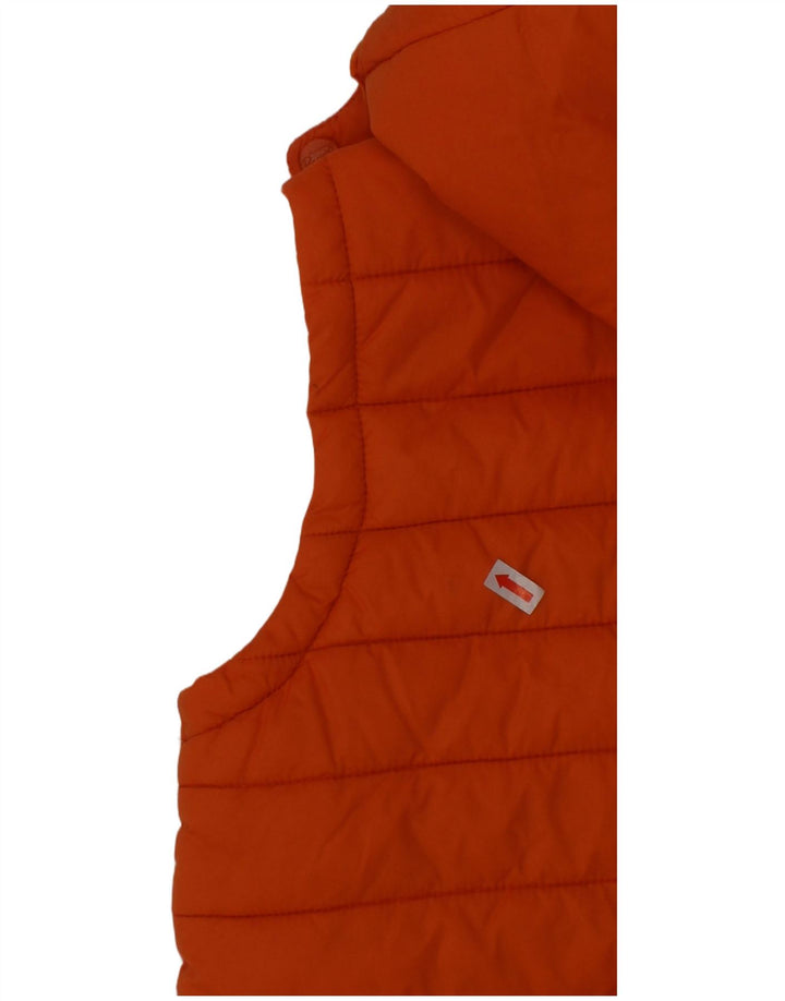 PENGUIN Boys Hooded Padded Gilet 8-9 Years Orange Polyester