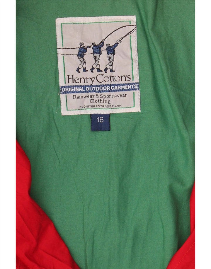 HENRY COTTONS Womens Rain Jacket UK 16 Large Red Polyamide Sports Vintage Henry Cottons and Second-Hand Henry Cottons from Messina Hembry 