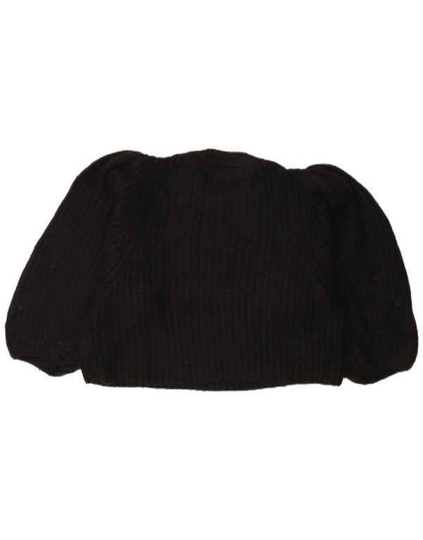 Topshop Pull court surdimensionné à col rond pour femme UK 14 Noir moyen