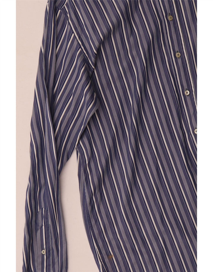 Etro Chemise Homme Taille 42 Grand Bleu Rayé Coton