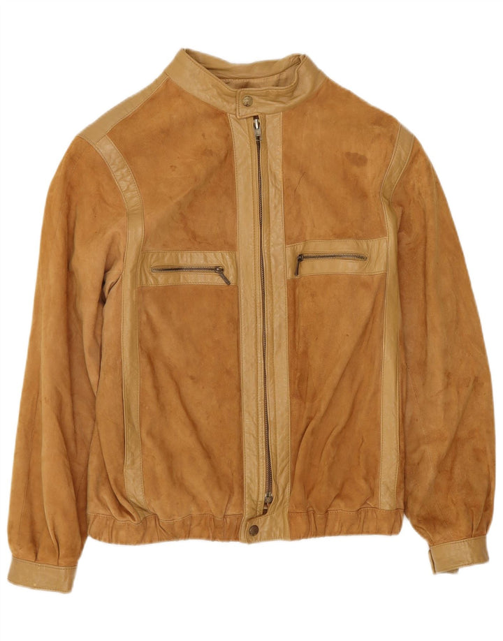 VINTAGE Veste en daim femme EU 38 Beige moyen