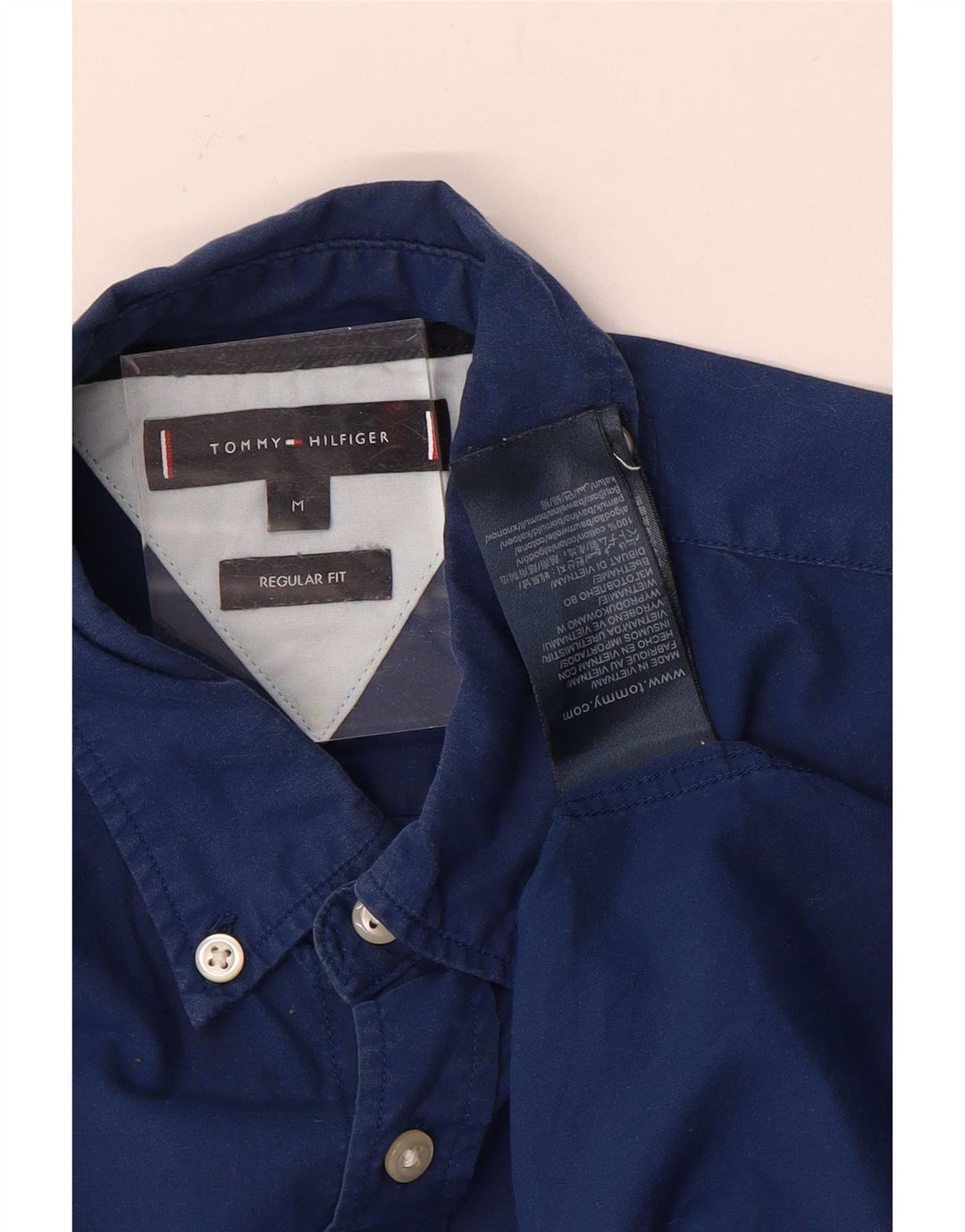 Tommy Hilfiger Chemise Regular Fit Homme Bleu Moyen Coton