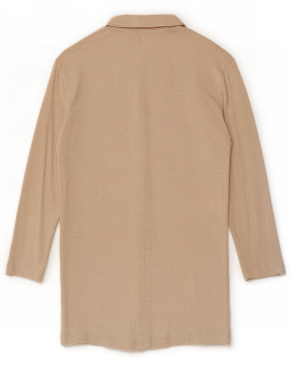 Benetton Cardigan long pour femme UK 14 Beige moyen moucheté
